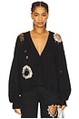 view 1 of 6 Distressed Crystal Cardigan in Black