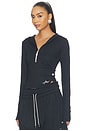 view 2 of 5 Sporty Hoodie Top in Black