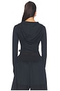 view 3 of 5 Sporty Hoodie Top in Black