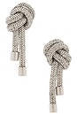 view 1 of 2 Crystal Knot Earrings in Clear Crystal & Silver