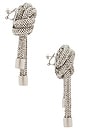 view 2 of 2 Crystal Knot Earrings in Clear Crystal & Silver
