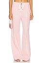 view 1 of 6 CRYSTAL BOW 와이드 레그 트라우저 in Pastel Pink