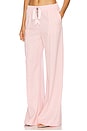 view 3 of 6 CRYSTAL BOW 와이드 레그 트라우저 in Pastel Pink