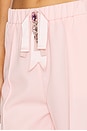 view 6 of 6 CRYSTAL BOW 와이드 레그 트라우저 in Pastel Pink
