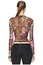 view 3 of 5 Hotfix Printed Tulle Long Sleeve Top in Multi
