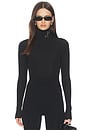 view 1 of 6 TURTLENECK LOGO ボディスーツ in Black