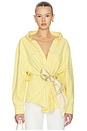view 1 of 4 CHEMISE SATIN KNOT OXFORD in Light Yellow