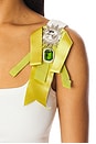view 5 of 5 Crystal Bow Tank Top in Cream & Green