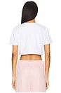 view 3 of 5 Crystal Rosette Cropped Tee in White