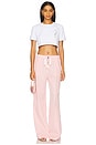 view 4 of 5 Crystal Rosette Cropped Tee in White