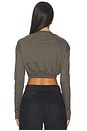 view 3 of 5 Crystal Cluster Long Sleeve Cropped T-shirt in Charcoal
