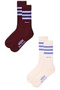 view 3 of 3 3s Sock in Maroon & Wonqua