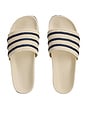 view 3 of 5 Adilette Slides in Wonder White & Night Indigo