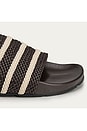 view 5 of 5 Adilette in Dark Brown, Wonder White, & Night Brown
