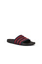 view 2 of 5 Adilette Slide in Night Navy, Better Scarlet, & Dark Brown