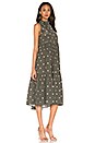 view 2 of 3 Long Neck Tie Dress in Olive Polka
