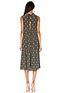 view 3 of 3 Long Neck Tie Dress in Olive Polka