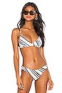 view 1 of 4 Triangle Bikini Top in Blue Diagonal Stripe