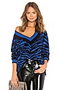 view 1 of 4 Deep V Sweater in Royal & Black