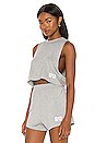 view 2 of 5 Cropped Low Muscle Tee in Heather Grey