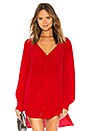 view 2 of 5 Off Shoulder Tunic Top in Red