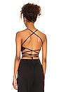 view 3 of 4 Seamless Backless Wrap Top in Black