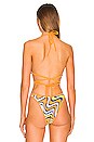 view 3 of 4 Triangle Wrap Bikini Top in Retro Swirl