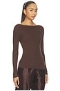 view 2 of 4 Lane Boat Neck Top in Chocolate Brown