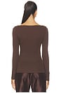 view 4 of 4 Lane Boat Neck Top in Chocolate Brown