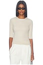 view 1 of 4 Lee Cropped Sleeve Top in Stone
