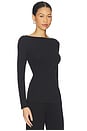 view 2 of 4 Lane Boatneck Top in Black