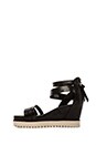 view 5 of 5 Penelope Sandal in Black & Antic Silver & Off White