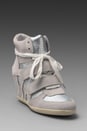 view 1 of 5 Bea Wedge Sneaker in White/Silver in White & Silver