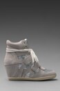 view 2 of 5 Bea Wedge Sneaker in White/Silver in White & Silver