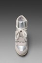 view 5 of 5 Bea Wedge Sneaker in White/Silver in White & Silver