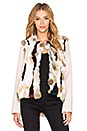 view 1 of 4 Rabbit Fur Patchwork Jacket in Multi & Beige
