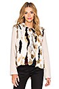 view 2 of 4 Rabbit Fur Patchwork Jacket in Multi & Beige