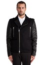 view 1 of 7 Wool Leather Jacket en Black/Black in Black & Black