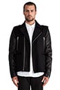 view 2 of 7 Wool Leather Jacket en Black/Black in Black & Black