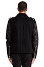 view 4 of 7 Wool Leather Jacket en Black/Black in Black & Black