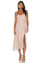 view 1 of 4 ROBE MI-LONGUE GAIA in Blush Floral Jacquard