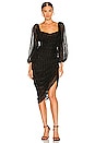 view 1 of 4 ROBE MI-LONGUE ATHENS in Black Burnout