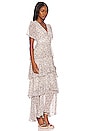 view 2 of 3 Talya Dress in Cream & Blue Floral