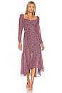 view 1 of 4 Athena Midi Dress in Brown & Purple Ditsy
