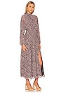 view 2 of 3 Smocked Waist Maxi Dress in Brown & Purple Ditsy