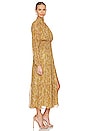 view 2 of 3 VESTIDO MAXI COM GOLA ALTA in Mustard & Brown Floral
