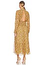 view 3 of 3 VESTIDO MAXI COM GOLA ALTA in Mustard & Brown Floral