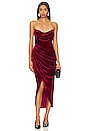 view 1 of 3 Meghan Velvet Dress in Crimson Red