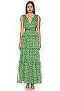 view 1 of 3 Edessa Dress in Green Pink Floral