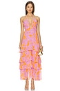 view 1 of 3 Aneira Dress in Orange & Purple Floral